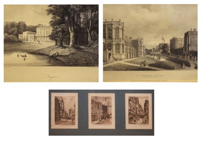 Lot 681 - Pair of framed prints - St. George's Chapel and Frogmore, etc