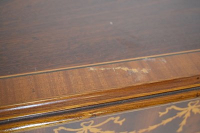 Lot 771 - Brights of Nettlebed reproduction inlaid mahogany low open bookcase