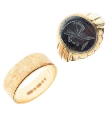 Lot 18 - Two gentleman's 9ct gold rings