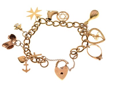 Lot 26 - 9ct gold charm bracelet