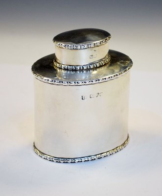 Lot 194 - Edward VII silver tea caddy of oval form
