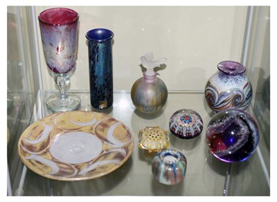 Lot 357 - Isle of Wight glass, paperweights, perfume bottle etc