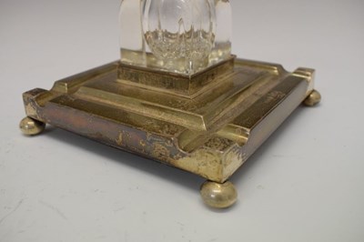 Lot 82 - George V silver inkstand of square form
