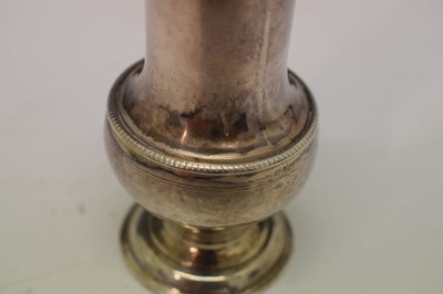 Lot 89 - George II silver caster of baluster form