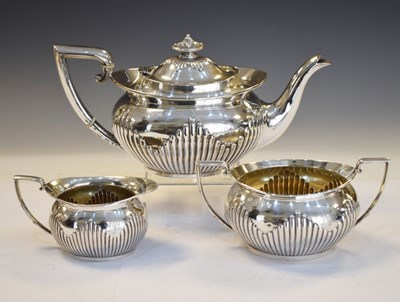Lot 179 - Edward VII silver three-piece tea set
