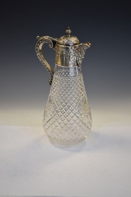 Lot 97 - Late Victorian silver mounted cut glass claret jug