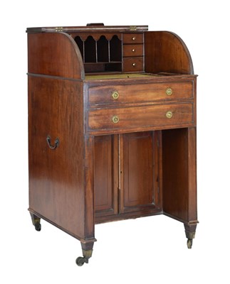 Lot 618 - 19th Century 'ships desk' cylinder bureau