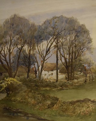 Lot 485 - Frederick (Fred) E Bolt (British 1868-1944)- Watercolour -  'The Bend of the Road'