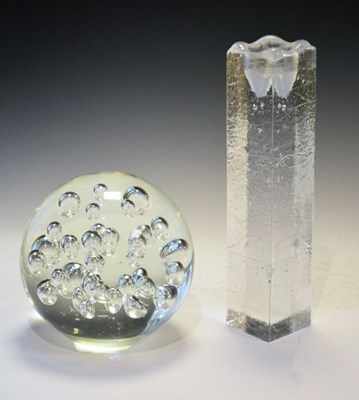 Lot 352 - Bubble glass doorstop, and Teign Valley vase