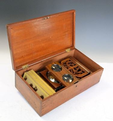 Lot 273 - Victorian walnut stereoscopic viewer