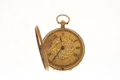 Lot 81 - 18ct gold fob watch