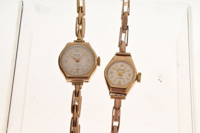 Lot 77 - Two 9ct gold cocktail watches on flexible bracelets