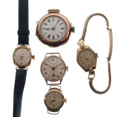 Lot 83 - Small group of ladies 9ct gold wristwatches