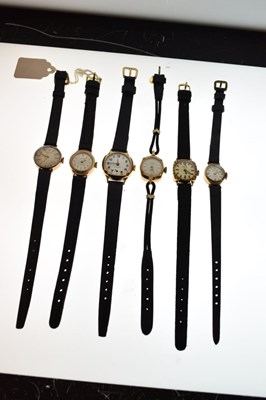 Lot 86 - Small group of ladies 9ct gold dress watches