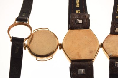 Lot 85 - Five vintage 9ct gold wristwatches