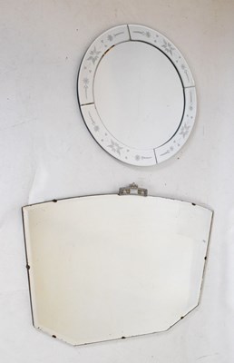 Lot 644 - Circular mirror with etched border