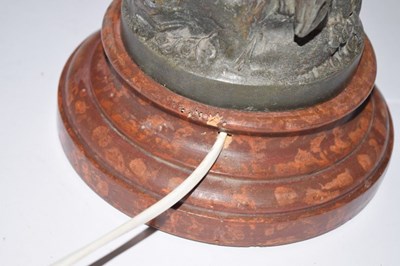 Lot 240 - French Art Nouveau spelter figural lamp