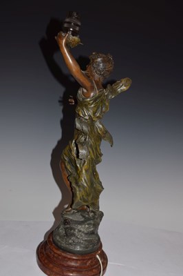 Lot 240 - French Art Nouveau spelter figural lamp