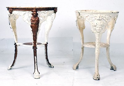 Lot 679 - Pair of cast iron pub table bases