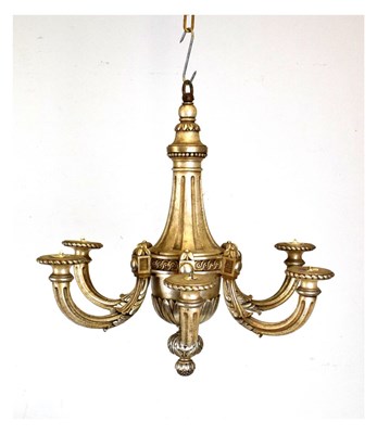 Lot 757 - Carved silvered chandelier