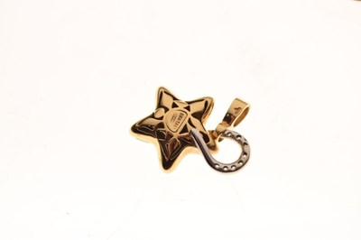 Lot 40 - 18ct gold diamond set star pendant, with a 9ct gold chain, 14.8g gross approx