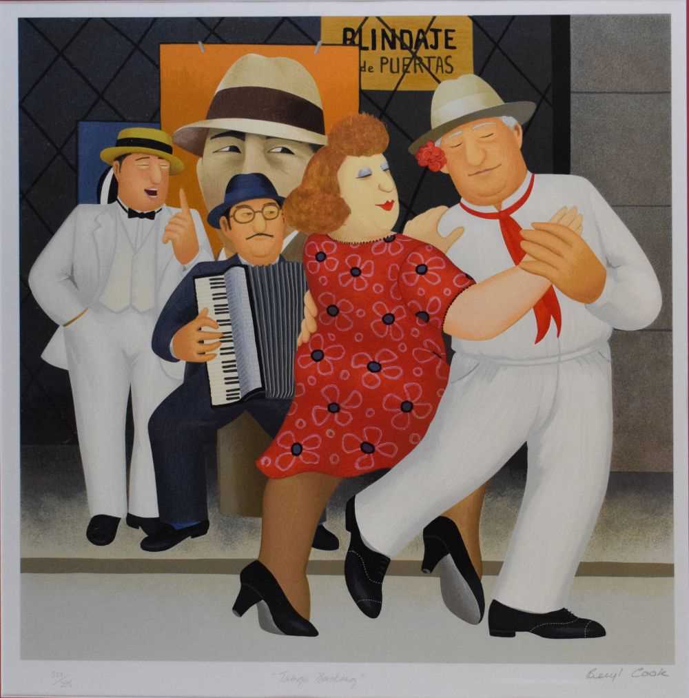 Lot 322 - Beryl Cook - Limited edition print - 'Tango Busking'