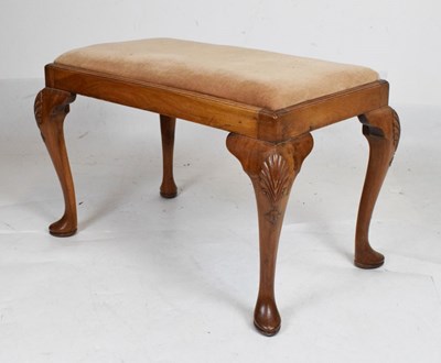 Lot 624 - Walnut framed rectangular stool