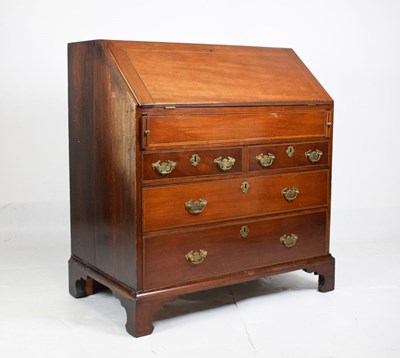 Lot 471 - Mid 18th Century inlaid mahogany bureau