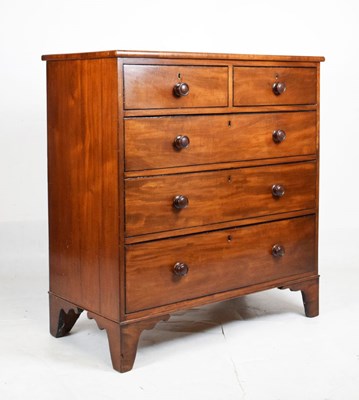 Lot 461 - Early 19th Century mahogany chest of two short and three long drawers