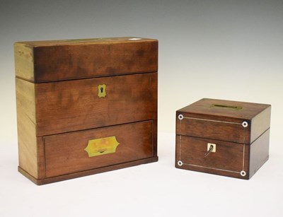 Lot 445 - Apothecary box, Geneva Cricket Club, together with a similar case with four glass decanters