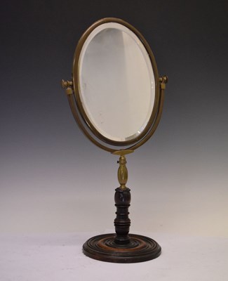 Lot 450 - Treen and brass table top shaving mirror