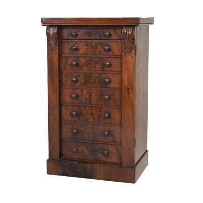 Lot 455 - Victorian mahogany table-top Wellington chest