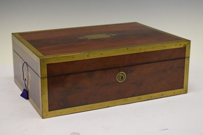 Lot 458 - Victorian brass bound mahogany jewellery box