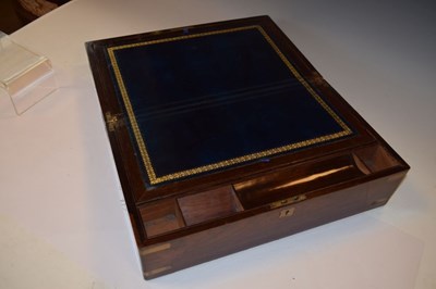 Lot 439 - Victorian brass-bound rosewood Campaign-style writing slope