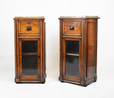 Lot 466 - Pair of mid 19th Century rosewood pedestal cabinets