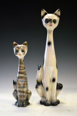 Lot 348 - Two Dutch ceramic cats