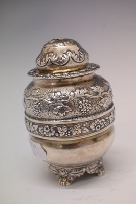 Lot 94 - William IV silver tea caddy of ovoid form