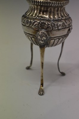 Lot 116 - Late 19th Century Continental cast silver egg cup together with a white-metal pedestal salt