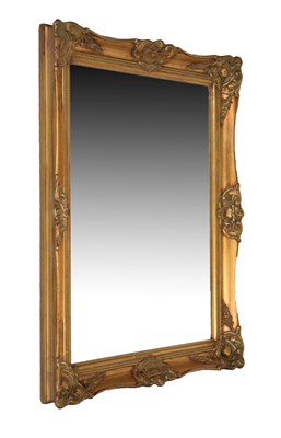 Lot 576 - Modern gilt framed beveled-edge mirror