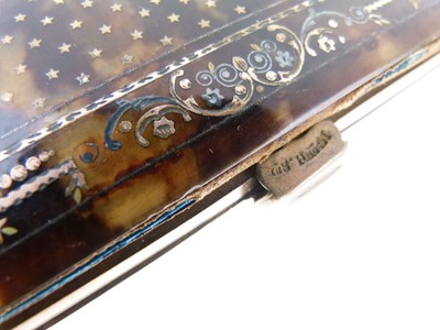 Lot 152 - Late 19th Century French tortoiseshell and pique work case