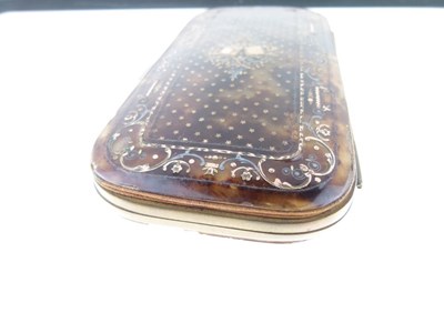 Lot 152 - Late 19th Century French tortoiseshell and pique work case