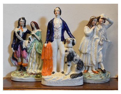 Lot 706 - Three Staffordshire figure groups