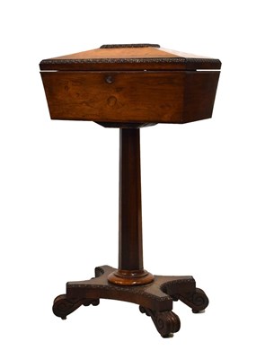 Lot 513 - William IV rosewood teapoy (converted)