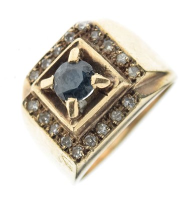 Lot 12 - 9ct gold sapphire and diamond dress ring