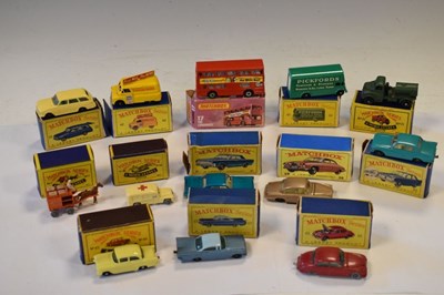 Lot 330 - Matchbox Lesney  - Fourteen boxed diecast model vehicles