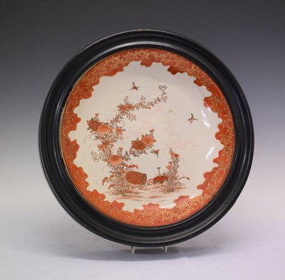 Lot 487 - Japanese plate or charger, framed