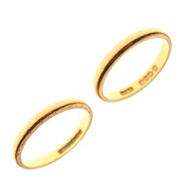 Lot 41 - Two 22ct gold wedding bands