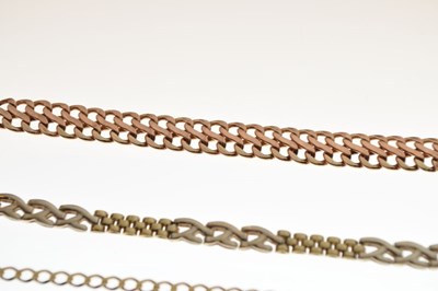 Lot 82 - 9ct gold curb-link chain, and a yellow metal chain stamped '9K'