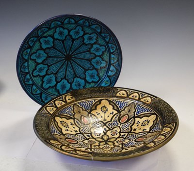 Lot 359 - Large Moroccan footed dish and another