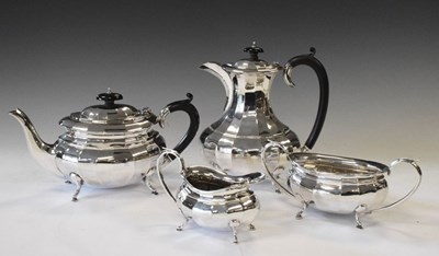 Lot 222 - George V four-piece silver set